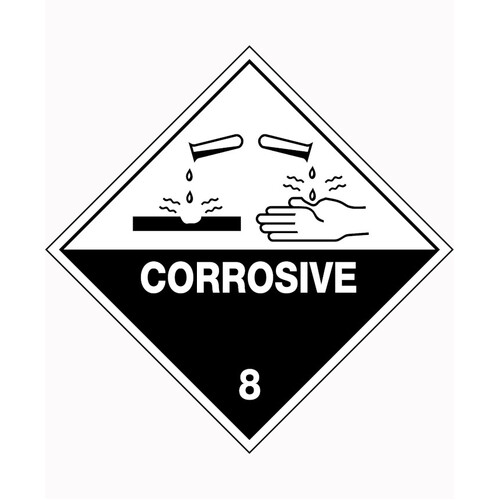 WORKWEAR, SAFETY & CORPORATE CLOTHING SPECIALISTS - 50x50mm - Self Adhesive - Roll of 250 - Corrosive 8