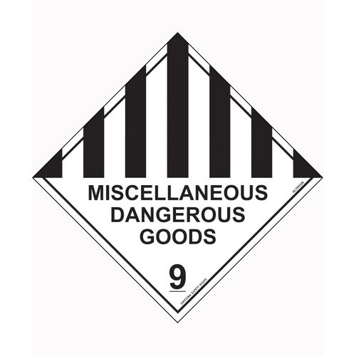 WORKWEAR, SAFETY & CORPORATE CLOTHING SPECIALISTS - 50x50mm - Self Adhesive - Sheet of 12 - Miscellaneous Dangerous Goods 9