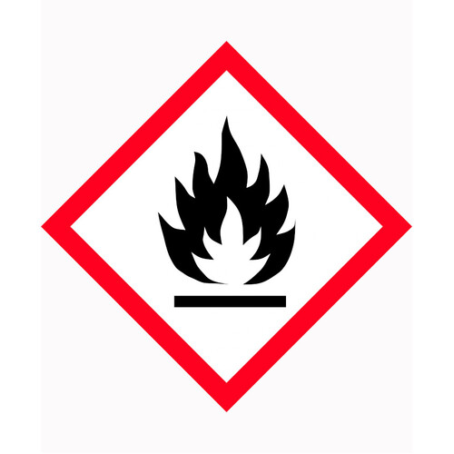 WORKWEAR, SAFETY & CORPORATE CLOTHING SPECIALISTS 50x50mm - Self Adhesive - Roll of 250 - GHS - Flame Picto