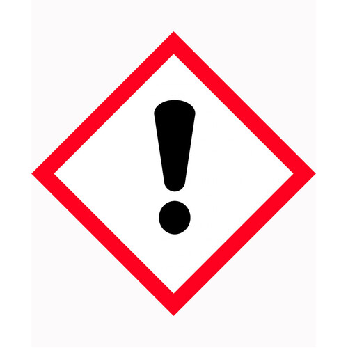 WORKWEAR, SAFETY & CORPORATE CLOTHING SPECIALISTS - 50x50mm - Self Adhesive - Sheet of 12 - GHS - Exclamation Mark