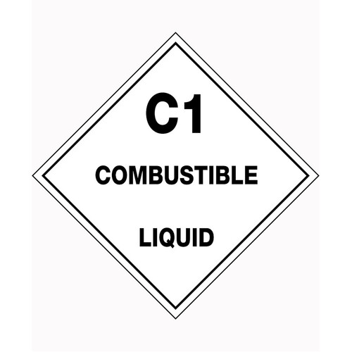 WORKWEAR, SAFETY & CORPORATE CLOTHING SPECIALISTS - 270x270mm - Self Adhesive - C1 Combustible Liquid