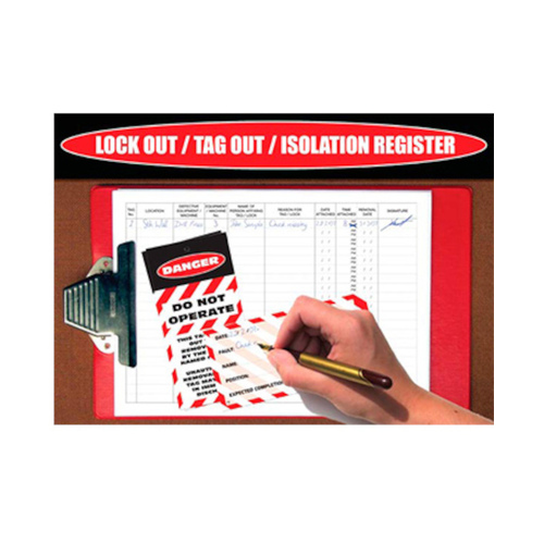 WORKWEAR, SAFETY & CORPORATE CLOTHING SPECIALISTS - Lock Out Tag Register Logbook - A4 Size