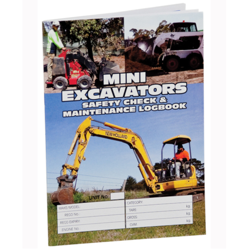 WORKWEAR, SAFETY & CORPORATE CLOTHING SPECIALISTS Mini Excavators Logbook - A5 Size