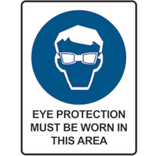 WORKWEAR, SAFETY & CORPORATE CLOTHING SPECIALISTS - 180x240mm - Poly - Luminous - Eye Protection Must Be Worn In This Area