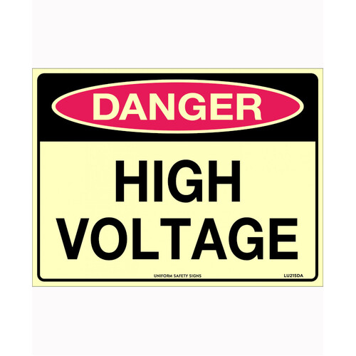 WORKWEAR, SAFETY & CORPORATE CLOTHING SPECIALISTS 240x180mm - Self Adhesive - Luminous - Danger High Voltage