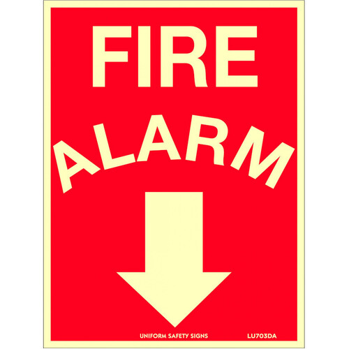 WORKWEAR, SAFETY & CORPORATE CLOTHING SPECIALISTS - 180x240mm - Poly - Luminous - Fire Alarm (Arrow Down)