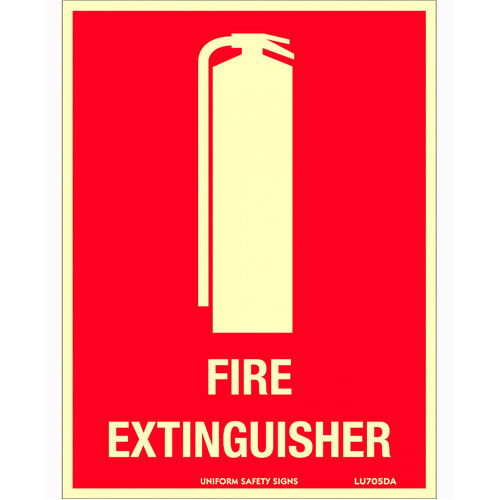 WORKWEAR, SAFETY & CORPORATE CLOTHING SPECIALISTS 180x240mm - Self Adhesive - Luminous - Fire Extinguisher