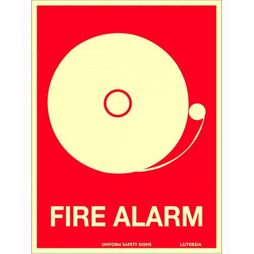 WORKWEAR, SAFETY & CORPORATE CLOTHING SPECIALISTS - 180x240mm - Self Adhesive - Luminous - Fire Alarm (With Picto)