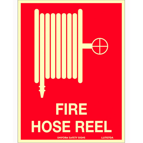 WORKWEAR, SAFETY & CORPORATE CLOTHING SPECIALISTS - 180x240mm - Self Adhesive - Luminous - Fire Hose Reel (With Picto)