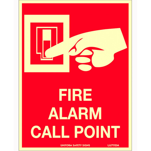 WORKWEAR, SAFETY & CORPORATE CLOTHING SPECIALISTS - 180x240mm - Self Adhesive - Luminous - Fire Alarm Call Point (With Picto)