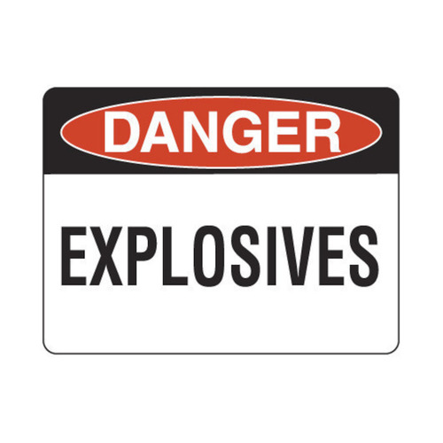 WORKWEAR, SAFETY & CORPORATE CLOTHING SPECIALISTS 450x300mm - Class 1 - Metal - Danger Explosives