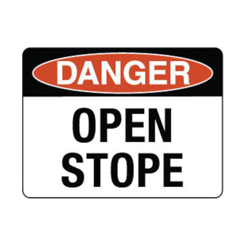 WORKWEAR, SAFETY & CORPORATE CLOTHING SPECIALISTS 450x300mm - Class 1 - Metal - Danger Open Stope