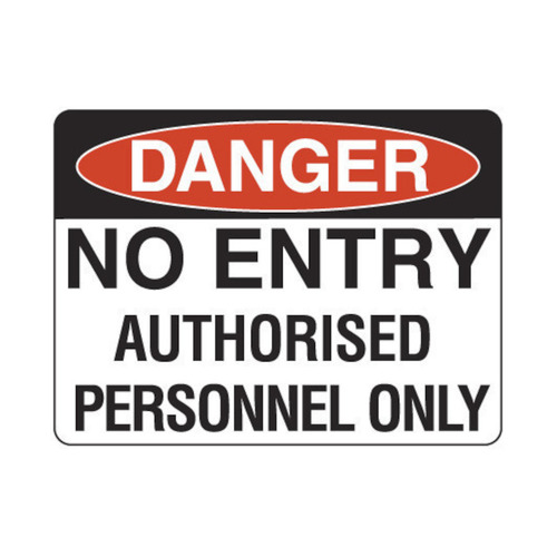 WORKWEAR, SAFETY & CORPORATE CLOTHING SPECIALISTS 450x300mm - Class 1 - Metal - Danger No Entry Unless Authorised