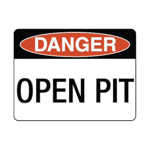 WORKWEAR, SAFETY & CORPORATE CLOTHING SPECIALISTS 450x300mm - Class 1 - Metal - Danger Open Pit