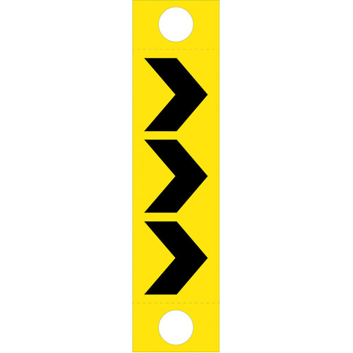 WORKWEAR, SAFETY & CORPORATE CLOTHING SPECIALISTS 1215x300mm, Corflute Bollard Sign - Chevron Right Arrow (Sign Only)