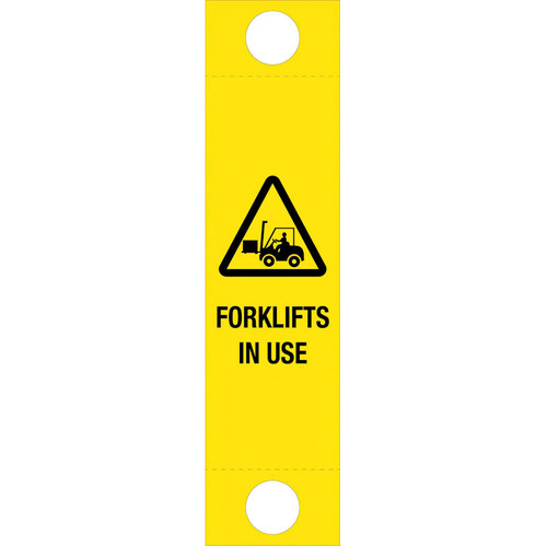 WORKWEAR, SAFETY & CORPORATE CLOTHING SPECIALISTS 1215x300mm, Corflute Bollard Sign - Forklifts in Use (Sign Only)