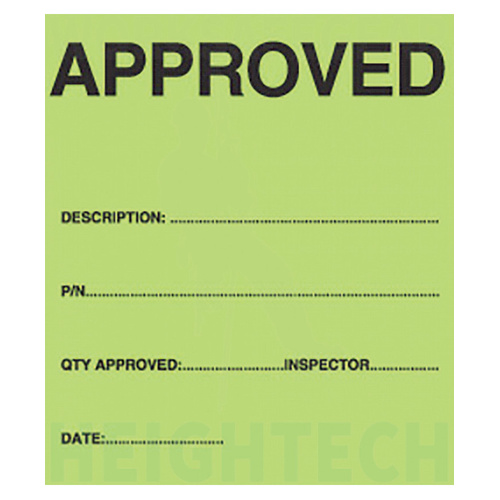WORKWEAR, SAFETY & CORPORATE CLOTHING SPECIALISTS 90x70mm Packing Stickers - Green - Roll of 250 - Approved-Black-90x70mm