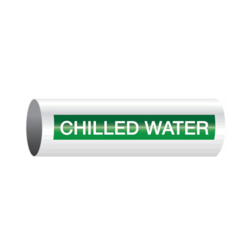 WORKWEAR, SAFETY & CORPORATE CLOTHING SPECIALISTS - 50x400mm - Self Adhesive Pipe Markers - Pkt of 10 - Chilled Water