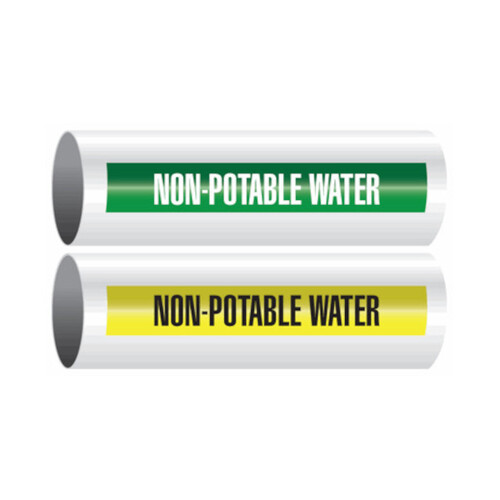 WORKWEAR, SAFETY & CORPORATE CLOTHING SPECIALISTS - 50x400mm - Self Adhesive Pipe Markers - Pkt of 10 - Non-Potable Water