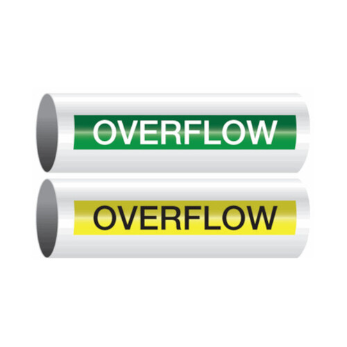 WORKWEAR, SAFETY & CORPORATE CLOTHING SPECIALISTS - 50x400mm - Self Adhesive Pipe Markers - Pkt of 10 - Overflow