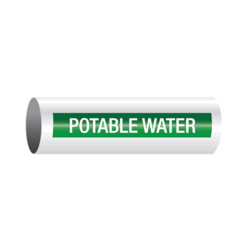 WORKWEAR, SAFETY & CORPORATE CLOTHING SPECIALISTS - 50x400mm - Self Adhesive Pipe Markers - Pkt of 10 - Potable Water