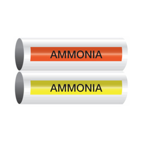 WORKWEAR, SAFETY & CORPORATE CLOTHING SPECIALISTS - 50x400mm - Self Adhesive Pipe Markers - Pkt of 10 - Gaseous Ammonia