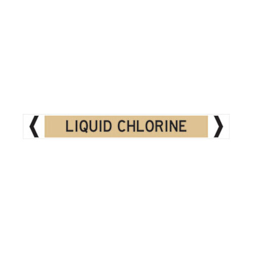 WORKWEAR, SAFETY & CORPORATE CLOTHING SPECIALISTS - 50x400mm - Self Adhesive Pipe Markers - Pkt of 10 - Liquid Chlorine