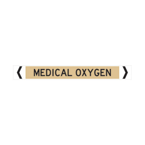 WORKWEAR, SAFETY & CORPORATE CLOTHING SPECIALISTS - 50x400mm - Self Adhesive Pipe Markers - Pkt of 10 - Medical Oxygen