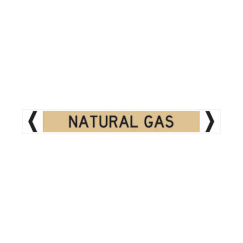 WORKWEAR, SAFETY & CORPORATE CLOTHING SPECIALISTS - 50x400mm - Self Adhesive Pipe Markers - Pkt of 10 - Natural Gas