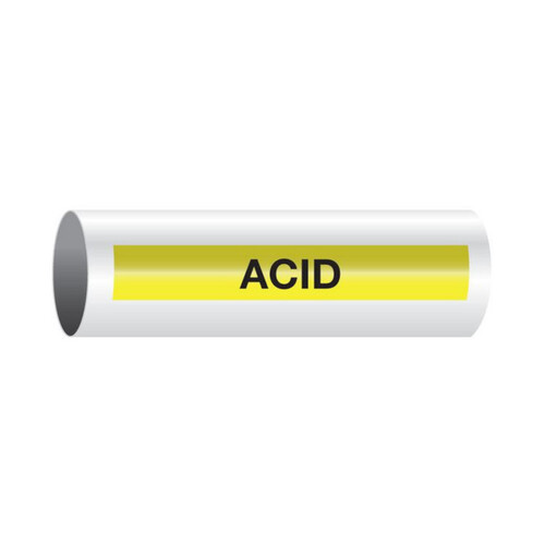 WORKWEAR, SAFETY & CORPORATE CLOTHING SPECIALISTS - 50x400mm - Self Adhesive Pipe Markers - Pkt of 10 - Acid