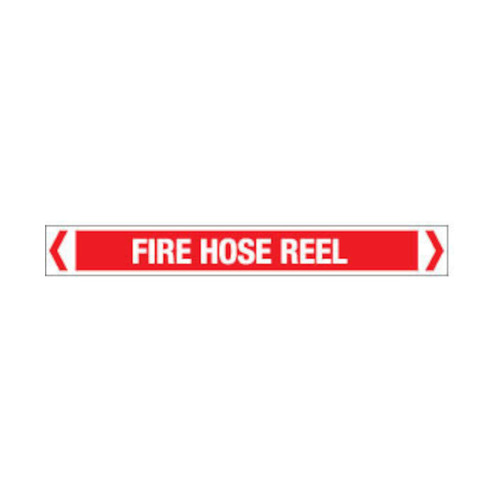 WORKWEAR, SAFETY & CORPORATE CLOTHING SPECIALISTS - 50x400mm - Self Adhesive Pipe Markers - Pkt of 10 - Fire Hose Reel