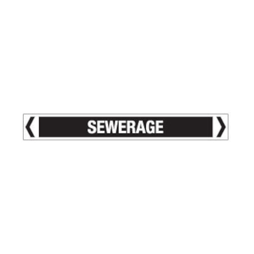 WORKWEAR, SAFETY & CORPORATE CLOTHING SPECIALISTS - 50x400mm - Self Adhesive Pipe Markers - Pkt of 10 - Sewerage