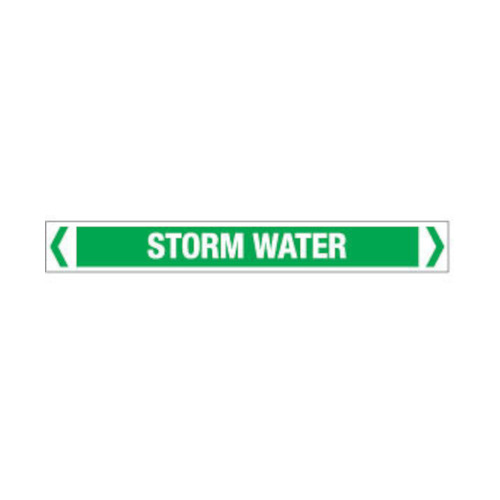 WORKWEAR, SAFETY & CORPORATE CLOTHING SPECIALISTS - 50x400mm - Self Adhesive Pipe Markers - Pkt of 10 - Storm Water