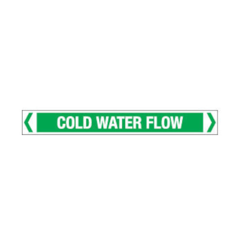 WORKWEAR, SAFETY & CORPORATE CLOTHING SPECIALISTS - 50x400mm - Self Adhesive Pipe Markers - Pkt of 10 - Cold Water Flow