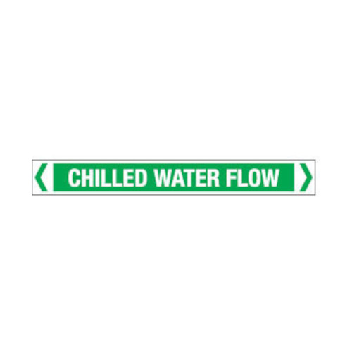 WORKWEAR, SAFETY & CORPORATE CLOTHING SPECIALISTS - 50x400mm - Self Adhesive Pipe Markers - Pkt of 10 - Chilled Water Flow