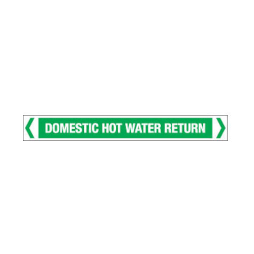 WORKWEAR, SAFETY & CORPORATE CLOTHING SPECIALISTS - 50x400mm - Self Adhesive Pipe Markers - Pkt of 10 - Domestic Hot Water Return