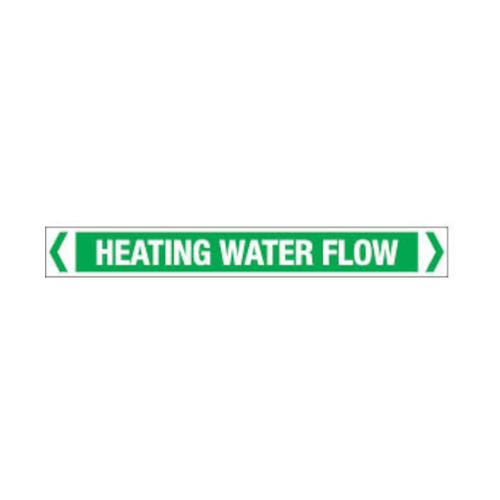 WORKWEAR, SAFETY & CORPORATE CLOTHING SPECIALISTS - 50x400mm - Self Adhesive Pipe Markers - Pkt of 10 - Heating Water Flow