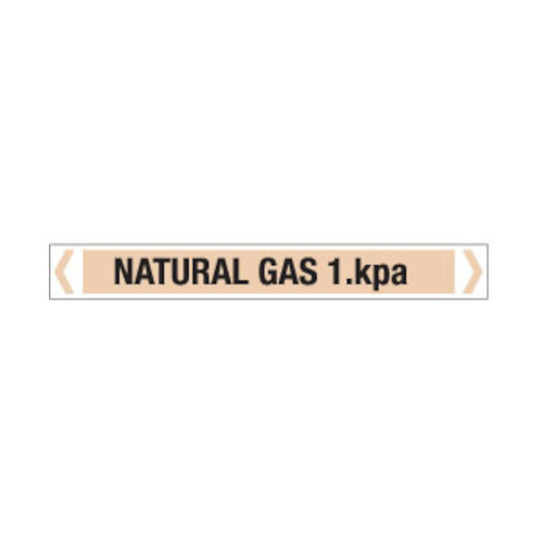 WORKWEAR, SAFETY & CORPORATE CLOTHING SPECIALISTS - 50x400mm - Self Adhesive Pipe Markers - Pkt of 10 - Natural Gas 1.1kpa