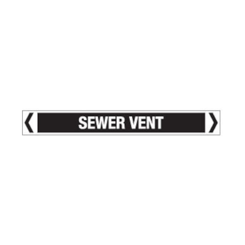 WORKWEAR, SAFETY & CORPORATE CLOTHING SPECIALISTS - 50x400mm - Self Adhesive Pipe Markers - Pkt of 10 - Sewer Vent