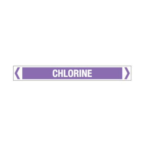 WORKWEAR, SAFETY & CORPORATE CLOTHING SPECIALISTS - 50x400mm - Self Adhesive Pipe Markers - Pkt of 10 - Chlorine