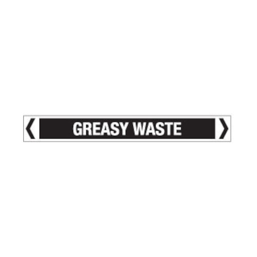 WORKWEAR, SAFETY & CORPORATE CLOTHING SPECIALISTS - 50x400mm - Self Adhesive Pipe Markers - Pkt of 10 - Greasy Waste