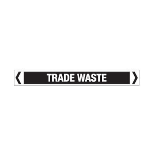 WORKWEAR, SAFETY & CORPORATE CLOTHING SPECIALISTS - 50x400mm - Self Adhesive Pipe Markers - Pkt of 10 - Trade Waste