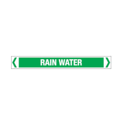 WORKWEAR, SAFETY & CORPORATE CLOTHING SPECIALISTS - 50x400mm - Self Adhesive Pipe Markers - Pkt of 10 - Rain Water