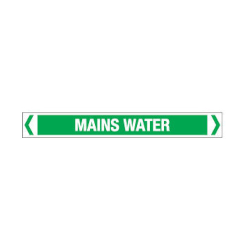 WORKWEAR, SAFETY & CORPORATE CLOTHING SPECIALISTS - 50x400mm - Self Adhesive Pipe Markers - Pkt of 10 - Mains Water