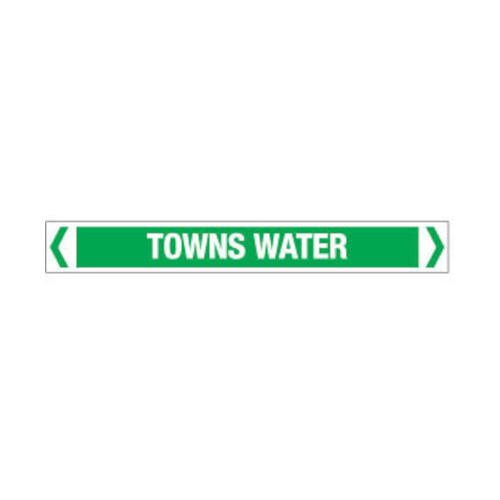 WORKWEAR, SAFETY & CORPORATE CLOTHING SPECIALISTS - 50x400mm - Self Adhesive Pipe Markers - Pkt of 10 - Towns Water