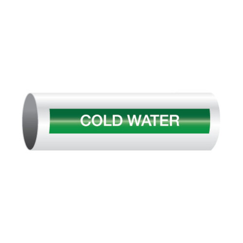 WORKWEAR, SAFETY & CORPORATE CLOTHING SPECIALISTS - 30x380mm - Self Adhesive Pipe Markers - Pkt of 10 - Cold Water