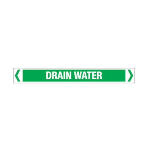 WORKWEAR, SAFETY & CORPORATE CLOTHING SPECIALISTS - 30x380mm - Self Adhesive Pipe Markers - Pkt of 10 - Drain Water