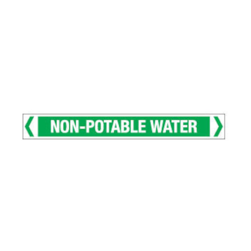 WORKWEAR, SAFETY & CORPORATE CLOTHING SPECIALISTS - 30x380mm - Self Adhesive Pipe Markers - Pkt of 10 - Non-Potable Water