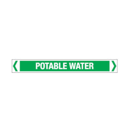 WORKWEAR, SAFETY & CORPORATE CLOTHING SPECIALISTS - 30x380mm - Self Adhesive Pipe Markers - Pkt of 10 - Potable Water