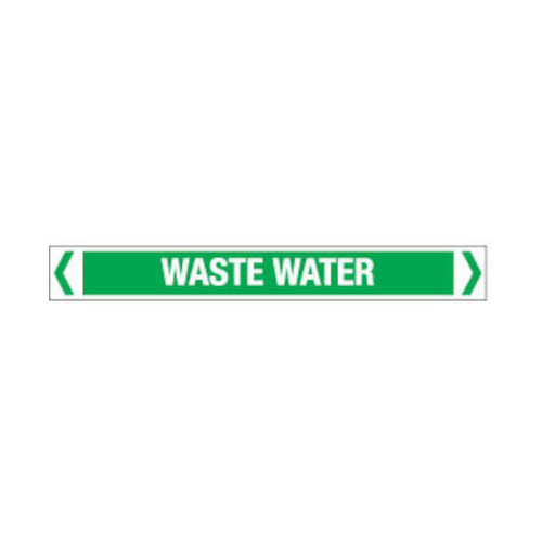 WORKWEAR, SAFETY & CORPORATE CLOTHING SPECIALISTS - 30x380mm - Self Adhesive Pipe Markers - Pkt of 10 - Waste Water